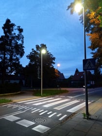 Oświetlenie i doświetlenie przejść (rondo Cukrowników, ul. Czekoladowa)